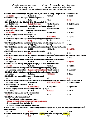 Kỳ thi tốt nghiệp THPT năm 2020 môn Hóa học - Mã đề gốc 202